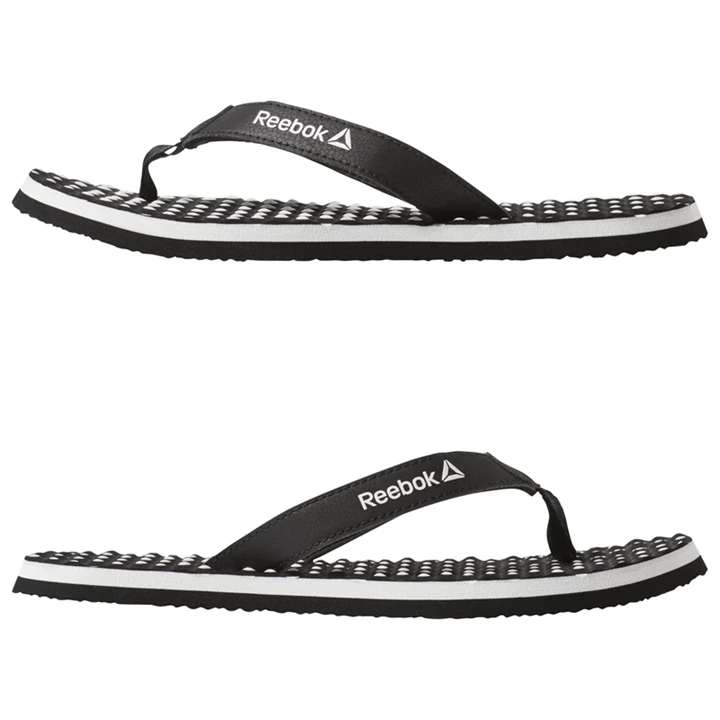 Chanclas Reebok Misces Mujer Negras Blancas | 216357QUJ