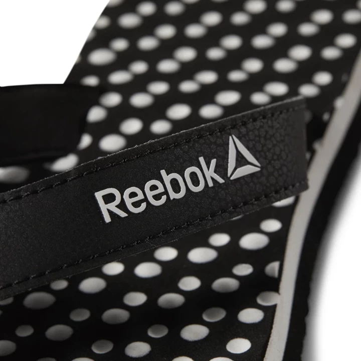 Chanclas Reebok Misces Mujer Negras Blancas | 216357QUJ