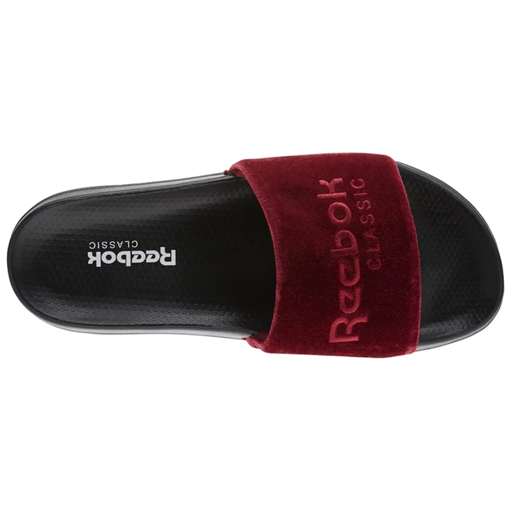 Sandalias Reebok Classic Chanclas Hombre Burdeos Rojas Negras Blancas | 506178FYM