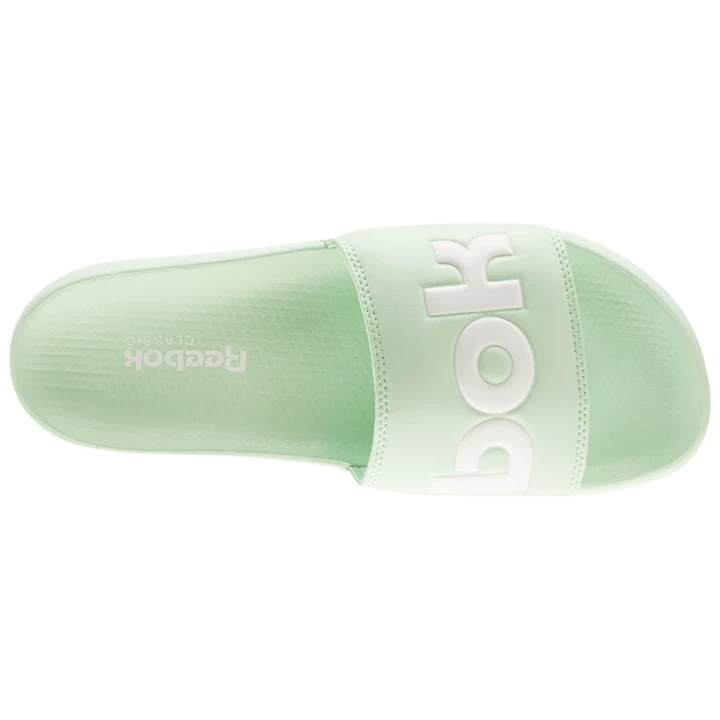 Sandalias Reebok Classic Chanclas Mujer Verde Blancas | 439756VAS