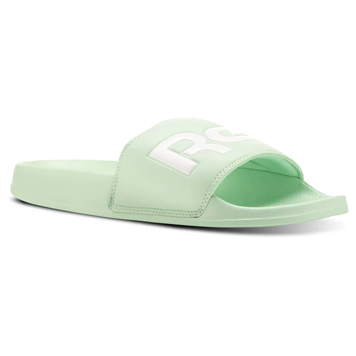 Sandalias Reebok Classic Chanclas Mujer Verde Blancas | 439756VAS