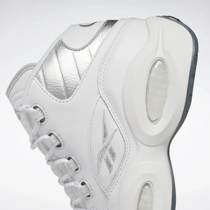 Zapatillas Baloncesto Reebok Question Mid Hombre Blancas Blancas Plateadas | 069584AYP