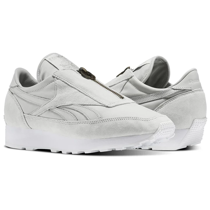 Zapatillas Reebok Aztec Zip Mujer Gris Plateadas Metal Blancas | 510937XCG