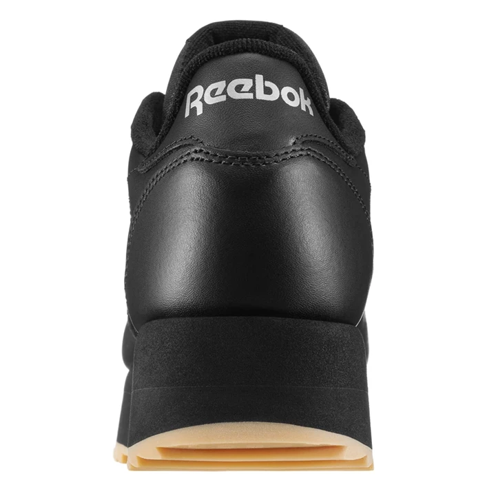 Zapatillas Reebok CL LTHR DOUBLE Mujer Negras Plateadas | 324019QFC