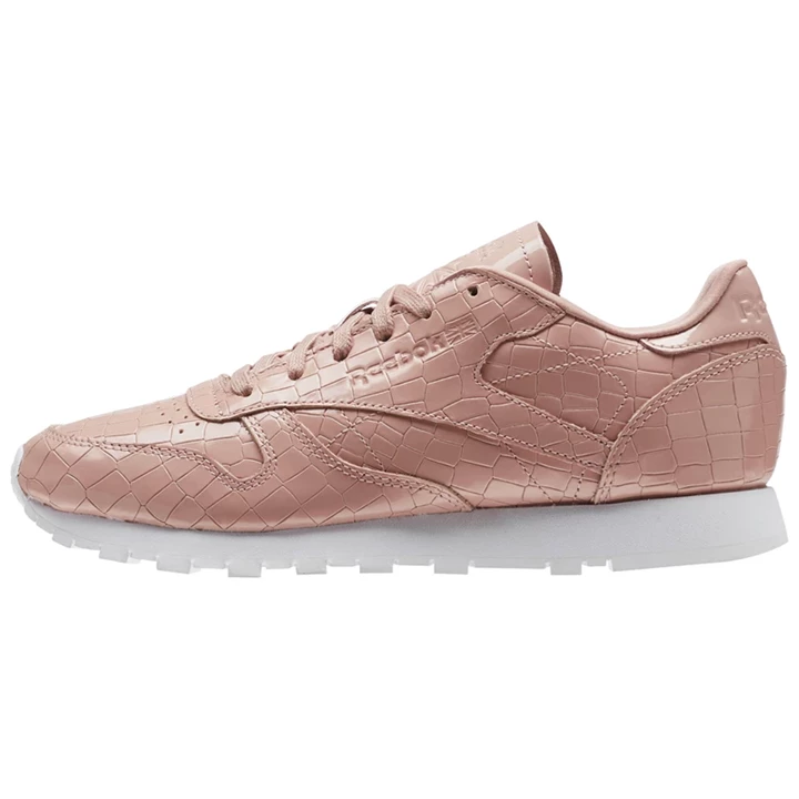 Zapatillas Reebok Classic Leather Crackle Mujer Rosas Blancas | 176203PTU