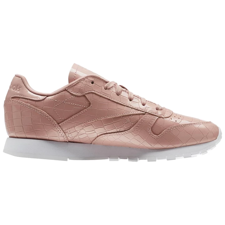 Zapatillas Reebok Classic Leather Crackle Mujer Rosas Blancas | 176203PTU