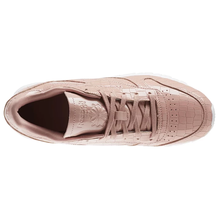 Zapatillas Reebok Classic Leather Crackle Mujer Rosas Blancas | 176203PTU