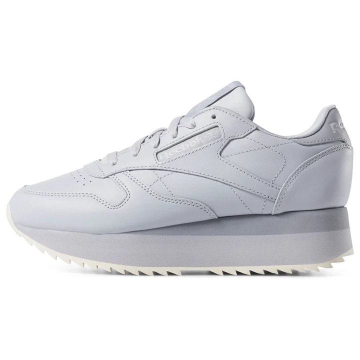 Zapatillas Reebok Classic Leather Double Mujer Gris Rosas | 938276UFJ