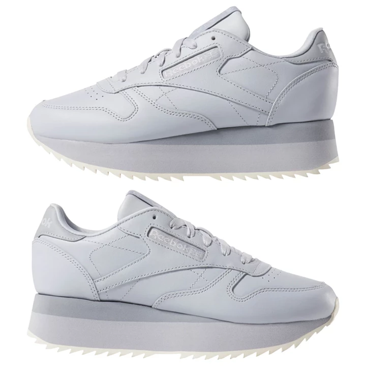 Zapatillas Reebok Classic Leather Double Mujer Gris Rosas | 938276UFJ