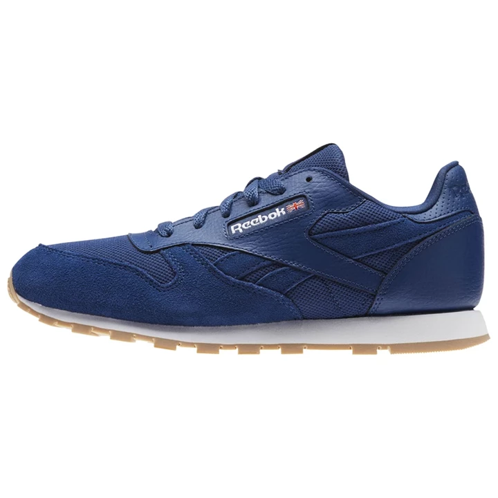 Zapatillas Reebok Classic Leather ESTL Niños Azules Blancas | 241370GCW