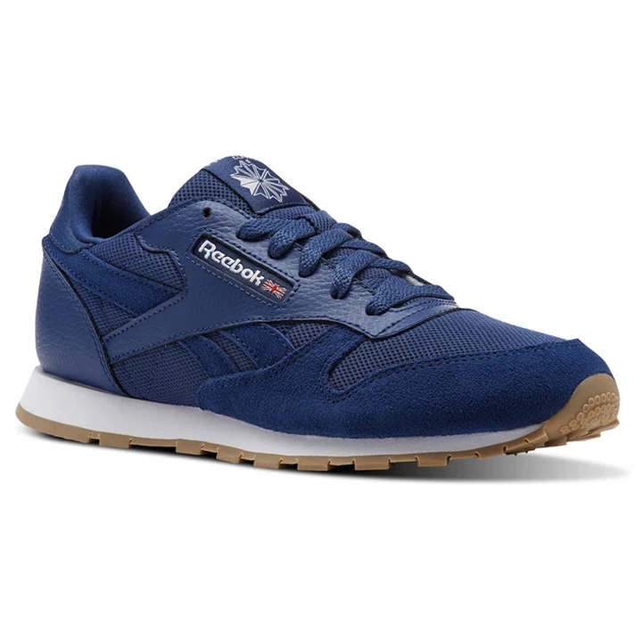 Zapatillas Reebok Classic Leather ESTL Niños Azules Blancas | 241370GCW