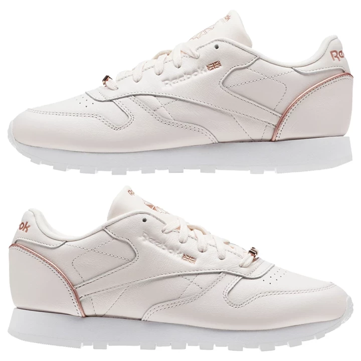 Zapatillas Reebok Classic Leather HW Mujer Rosas Doradas Blancas | 412890HSE