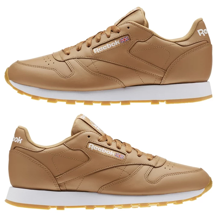 Zapatillas Reebok Classic Leather Hombre Marrones Blancas | 204571DAJ