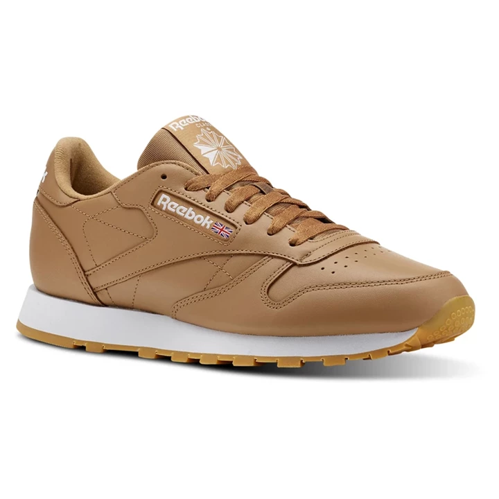 Zapatillas Reebok Classic Leather Hombre Marrones Blancas | 204571DAJ