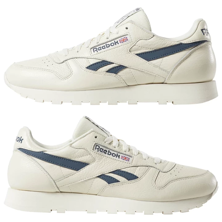 Zapatillas Reebok Classic Leather Hombre Blancas Azules | 391827GBD