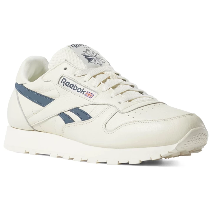 Zapatillas Reebok Classic Leather Hombre Blancas Azules | 391827GBD