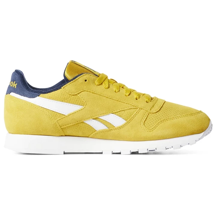 Zapatillas Reebok Classic Leather Hombre Amarillo Azul Marino | 435971LOY