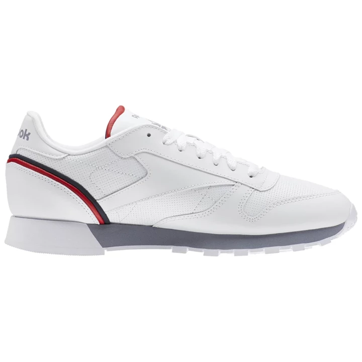 Zapatillas Reebok Classic Leather Hombre Blancas Azul Marino Rojas | 465982PKI