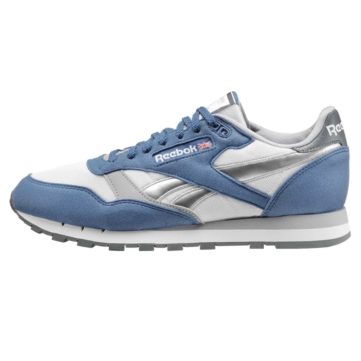 Zapatillas Reebok Classic Leather Hombre Azules Blancas Gris Gris Oscuro Plateadas | 580129UMF