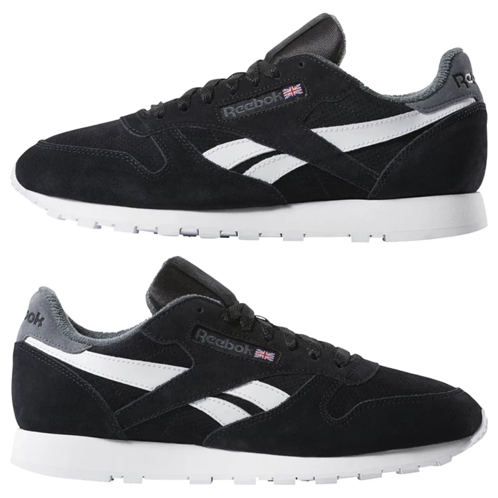 Zapatillas Reebok Classic Leather Hombre Negras Gris | 964208VJR