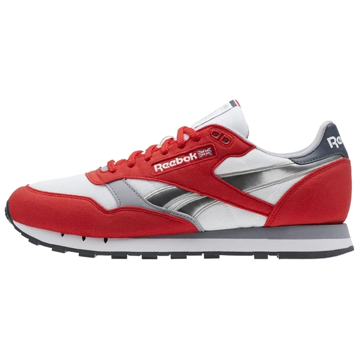 Zapatillas Reebok Classic Leather Hombre Rojas Blancas Gris Plateadas | 980745VWS