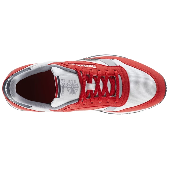 Zapatillas Reebok Classic Leather Hombre Rojas Blancas Gris Plateadas | 980745VWS