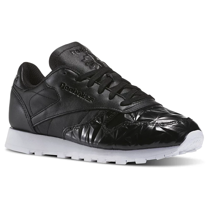 Zapatillas Reebok Classic Leather Hype Mujer Negras Blancas | 823761MPS