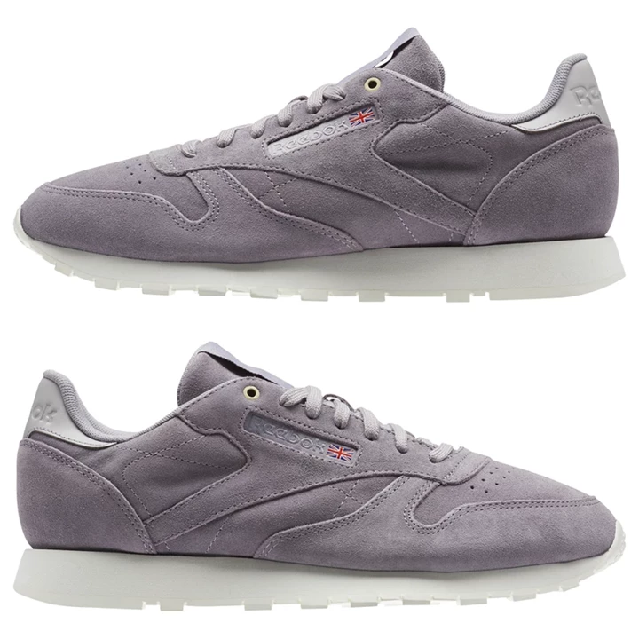 Zapatillas Reebok Classic Leather Montana Cans collaboration Mujer Moradas Blancas | 658120WHD