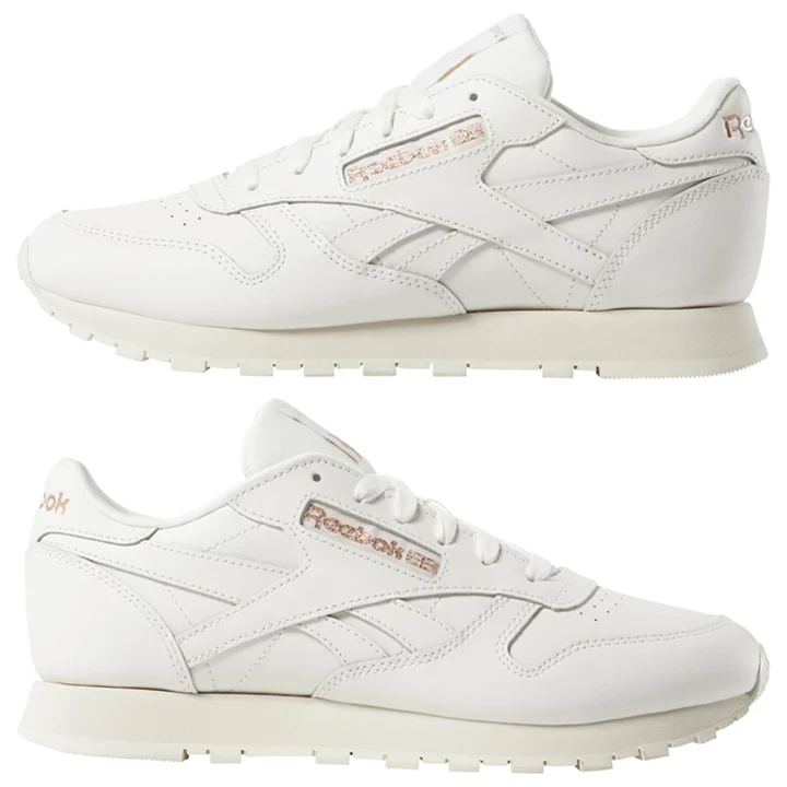 Zapatillas Reebok Classic Leather Mujer Doradas Blancas | 142795JOF