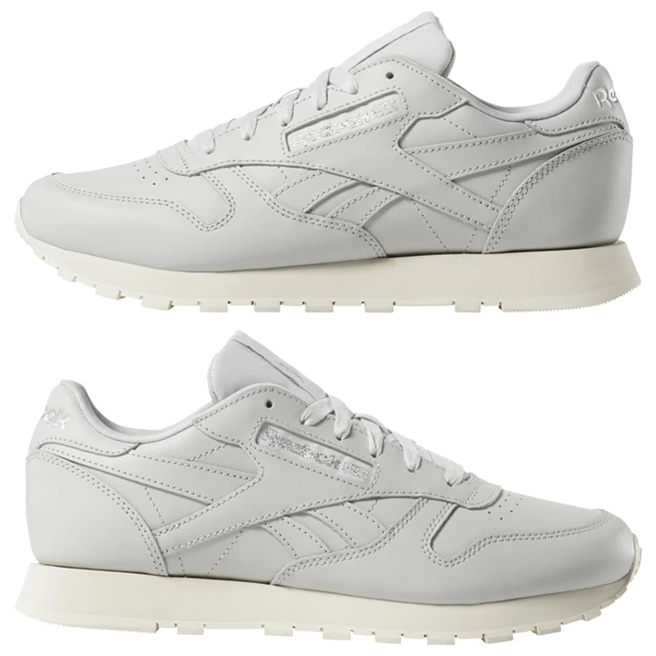 Zapatillas Reebok Classic Leather Mujer Gris Plateadas Blancas | 158329QIF