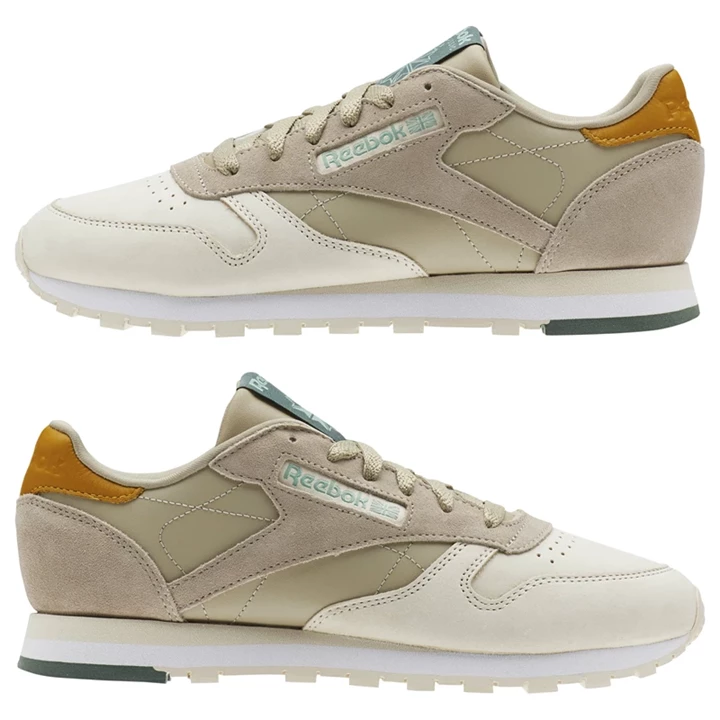 Zapatillas Reebok Classic Leather Mujer Kaki | 385047JFS