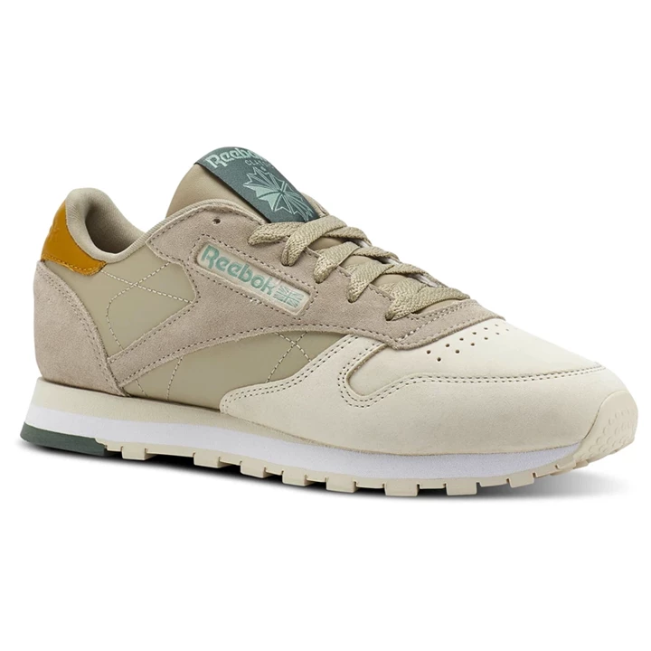 Zapatillas Reebok Classic Leather Mujer Kaki | 385047JFS