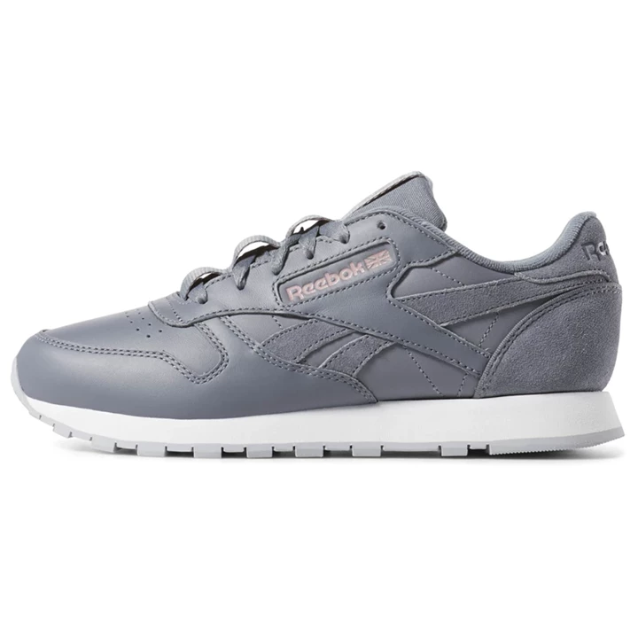 Zapatillas Reebok Classic Leather Mujer Gris Rosas Blancas | 509162NSZ