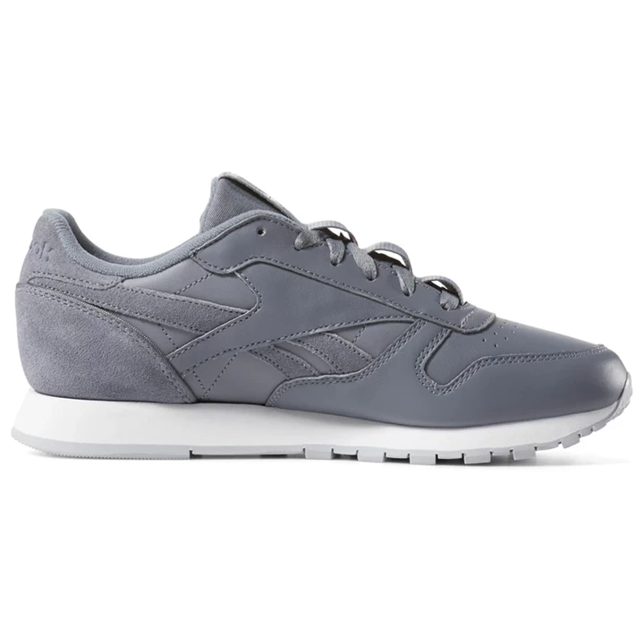 Zapatillas Reebok Classic Leather Mujer Gris Rosas Blancas | 509162NSZ