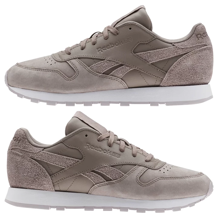 Zapatillas Reebok Classic Leather Mujer Rosas Gris Blancas | 653289URT