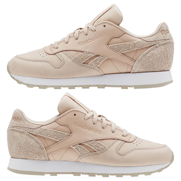 Zapatillas Reebok Classic Leather Mujer Beige Blancas | 719435ULK