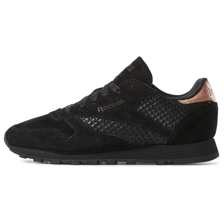 Zapatillas Reebok Classic Leather Mujer Negras Doradas | 762435NEV