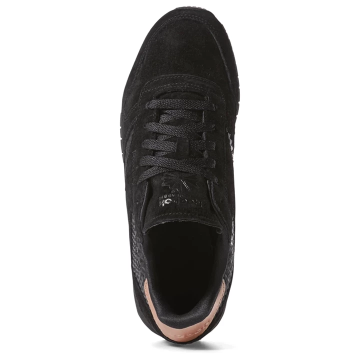 Zapatillas Reebok Classic Leather Mujer Negras Doradas | 762435NEV