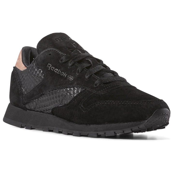 Zapatillas Reebok Classic Leather Mujer Negras Doradas | 762435NEV