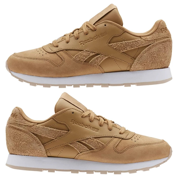 Zapatillas Reebok Classic Leather Mujer Marrones Beige Blancas | 829305IKT