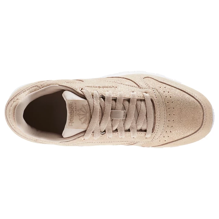 Zapatillas Reebok Classic Leather Niños Doradas Beige Blancas | 042638APQ