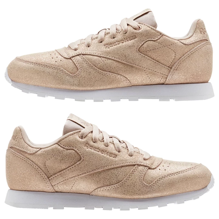 Zapatillas Reebok Classic Leather Niños Doradas Beige Blancas | 042638APQ