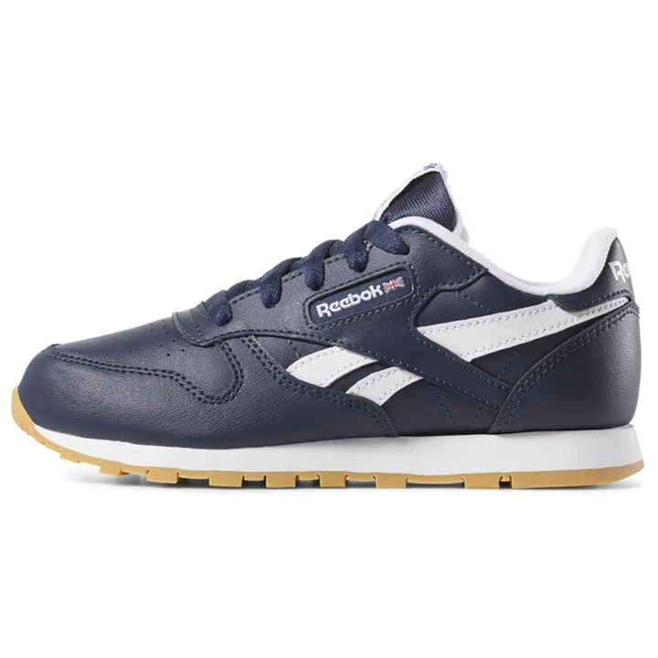 Zapatillas Reebok Classic Leather Niños Azul Marino Blancas | 295408EFD