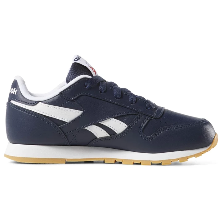 Zapatillas Reebok Classic Leather Niños Azul Marino Blancas | 295408EFD