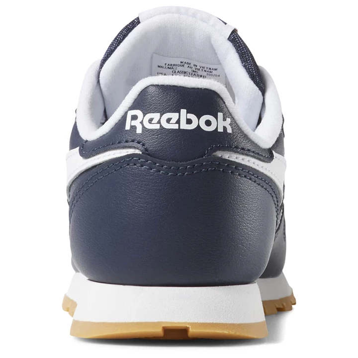 Zapatillas Reebok Classic Leather Niños Azul Marino Blancas | 295408EFD