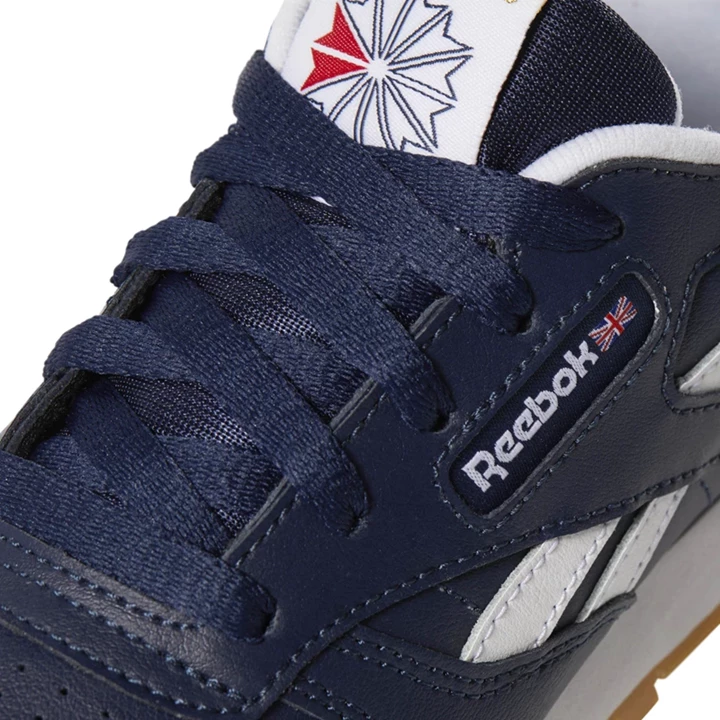 Zapatillas Reebok Classic Leather Niños Azul Marino Blancas | 295408EFD