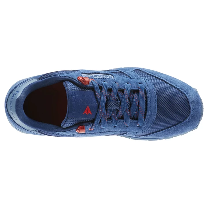 Zapatillas Reebok Classic Leather Niños Azules Rojas | 321754QNV