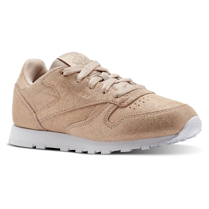 Zapatillas Reebok Classic Leather Niños Doradas Beige Blancas | 524931BGK