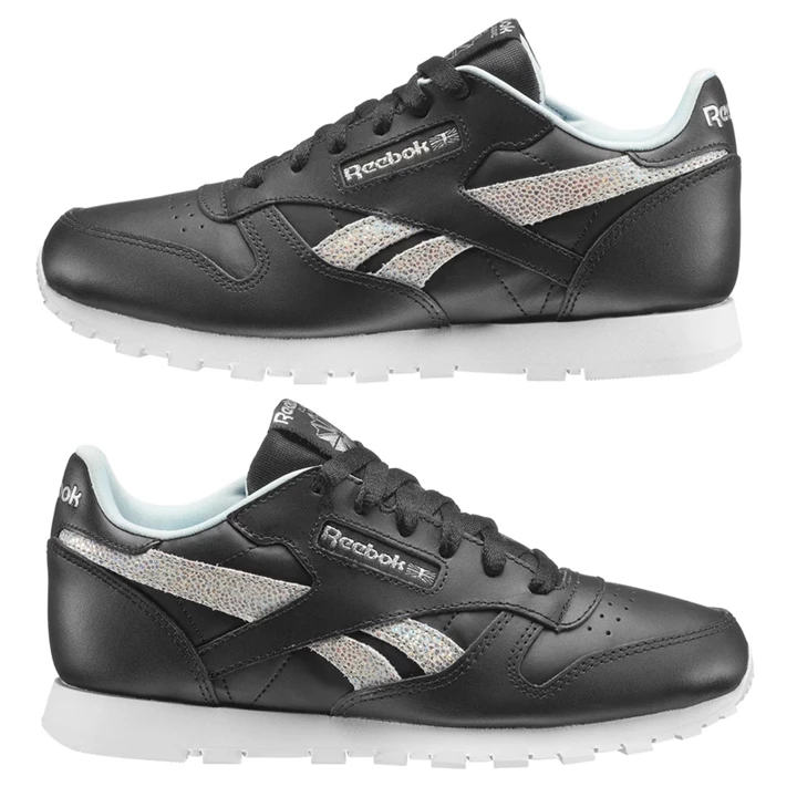 Zapatillas Reebok Classic Leather Niños Negras Azules Gris | 581627TFZ