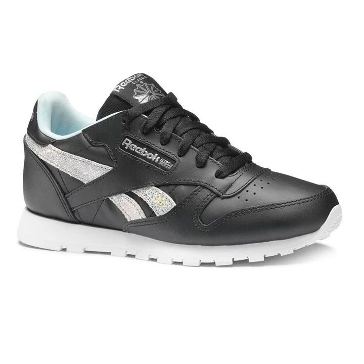 Zapatillas Reebok Classic Leather Niños Negras Azules Gris | 581627TFZ